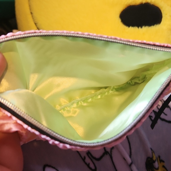 Elegant Pink Satin Makeup Bag - Picture 3 of 4